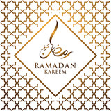Arabic Calligraphy of ramadan kareem (Generous Ramadan) with ornament background