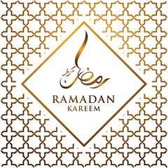 Arabic Calligraphy of ramadan kareem (Generous Ramadan) with ornament background
