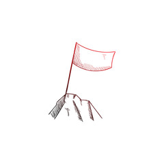 flag illustration and stone hand drawn style