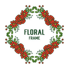 Vector illustration crowd red rose flower frame beautiful for background