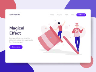 Landing page template of Magical Effect Illustration Concept. Isometric flat design concept of web page design for website and mobile website.Vector illustration