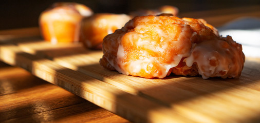 Apple Fritters in the Morning with Cinnamon Bights.