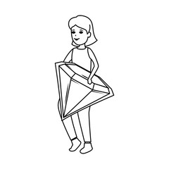 woman lifting diamond luxury