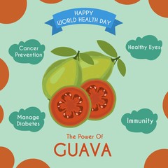 Illustration of guava and its benefits