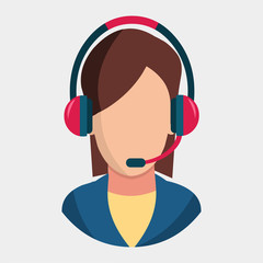 customer service or technical support woman vector illustration symbol