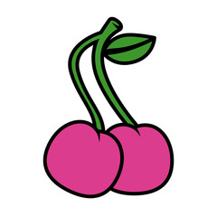 fresh cherries fruit icon