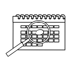 search magnifying glass with calendar