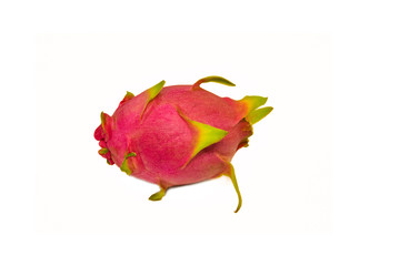 fresh dragon fruit isolated on white background / red pitaya tropical fruit
