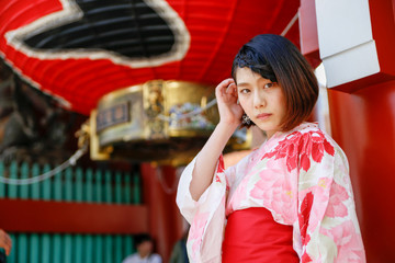 Young Japanese women in a kimono.