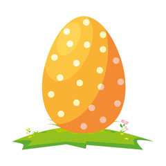 happy easter egg painted in camp