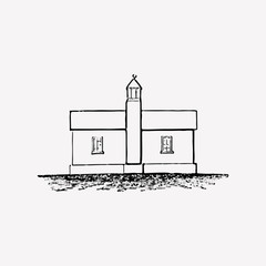 Lighthouse vintage drawing