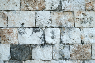 facade view of old stone wall pattern background