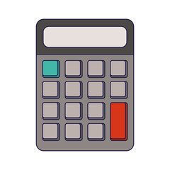 Calculator math device isolated blue lines