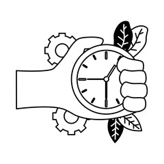 hand with clock time