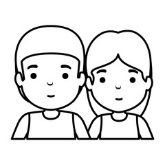 young couple avatars characters