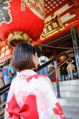 Fototapeta na wymiar Young Japanese women in a kimono.