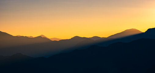 Fototapeta na wymiar Sunrise at Alishan national scenic area