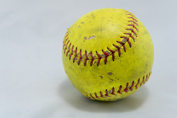 Softball on white background