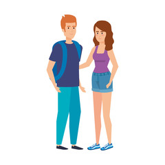 Fototapeta premium young couple avatars characters