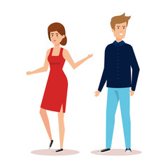 Fototapeta premium couple avatar characters icons