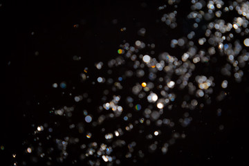 Abstract blur bokeh  texture on black