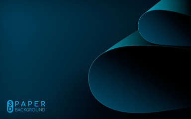 Abstract blue paper background. 3D paper effect. Realistic paper backdrop. Can use for banner, cover, poster, web, etc.