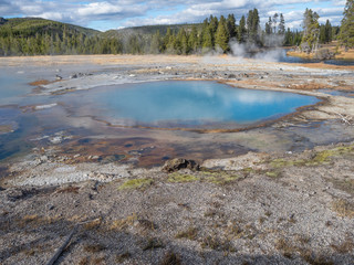 Aquamarine Colored Geyser in Yellowstone National Park