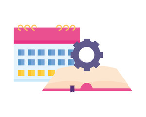 Obraz premium book calendar and gear