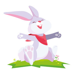 cute rabbit easter in the camp