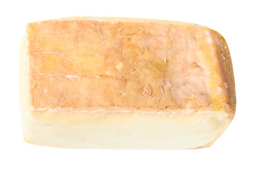 top view of local italian Taleggio cheese isolated