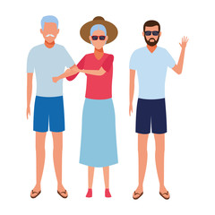 Obraz premium old couple and young man avatar