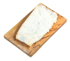italian Gorgonzola blue cheese on board isolated