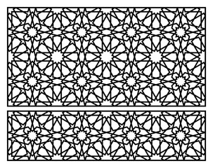 Decorative panel for laser cutting. Oriental geometric pattern.