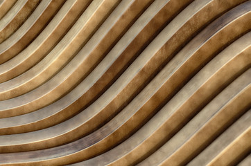 Background of curved lines. Wooden details of the bent form. Can be used as a mock up.