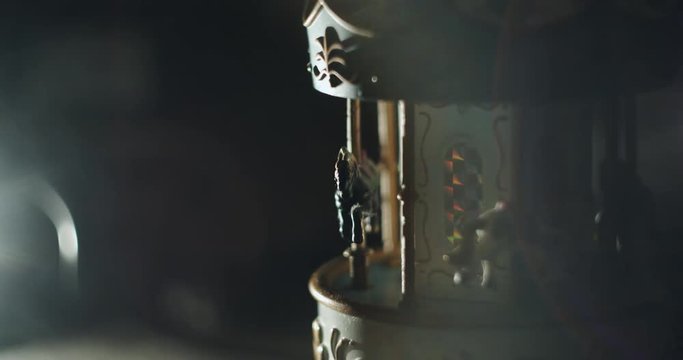 Toy carousel shot. Close up