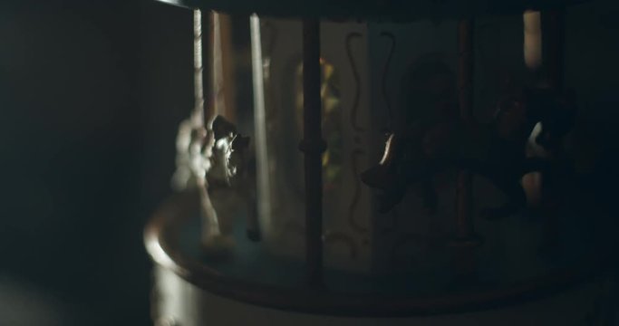 Toy carousel shot. Close up