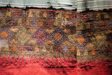 Thailand folk textiles , Thailand traditional woven, Cotton ancient  textiles  
