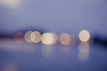 Bokeh of lights before sunset