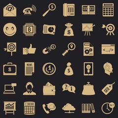 Viral marketing icons set. Simple style of 36 viral marketing vector icons for web for any design