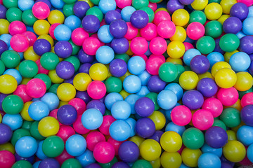 Many colorful plastic balls