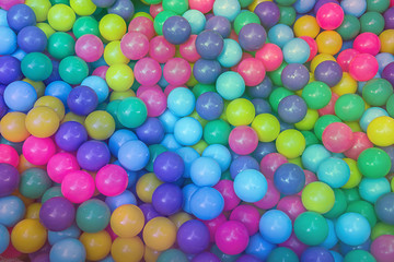 Many colorful plastic balls