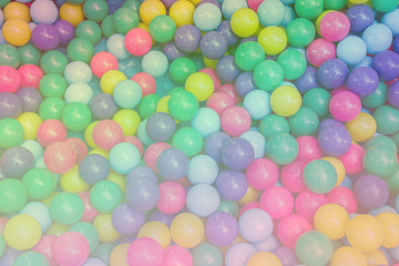 Many colorful plastic balls