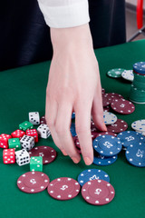 Diverse adults gambling shoot