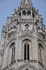 Exterior views of Matthias Catholic Church in Budapest Hungary