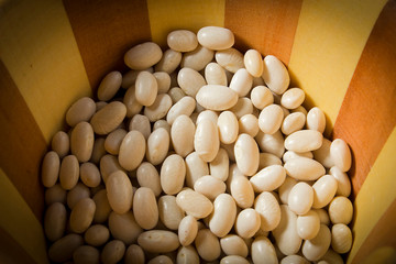 Beans in a wooden plate