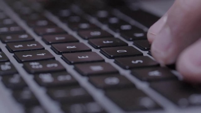 MACRO SHOT keyboard, typing on a keyboard of a laptop
1920/1080 25fps 16:9
