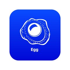 Egg icon blue vector isolated on white background