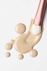 Splashes of liquid foundation