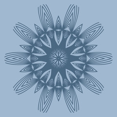 Modern Decorative Floral Color Mandala. Super Vector Round Shapes. Vector Illustration. Dark blue color.