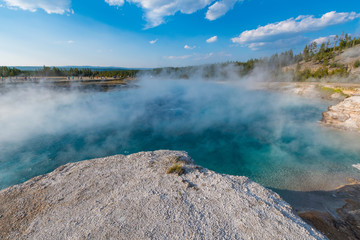 Fototapeta na wymiar Deep blue hot springs pool